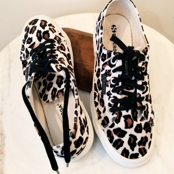 Superga Animal Print Cheetah Print Velour Velvet Sneakers - Picture 4 of 16